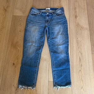 Hatch Maternity Distressed Blue Cropped Jeans
